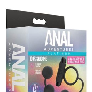 Bile Anale ANAL ADVENTURES ANAL BEAD WITH C-RING Blush Negru grosime 3.8 cm lungime 15.8 - 33 cm 819835026518