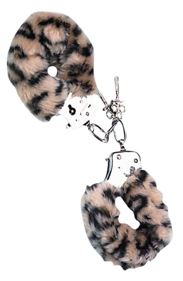 Catuse Bondage pufoase Love Cuffs Nmc Leopard din Metal si Plus 4892503058383