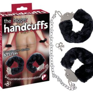 Catuse Pufoase Bigger Furry Handcuffs You2Toys Negru din Metal si Plus 4024144522293