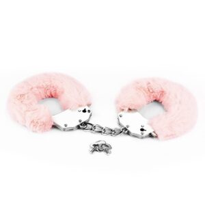 Catuse pufoase BDSM Fetish Pleasure Fluffy Hand Cuffs Lovetoy Roz din Metal si Poliester 26970260900607