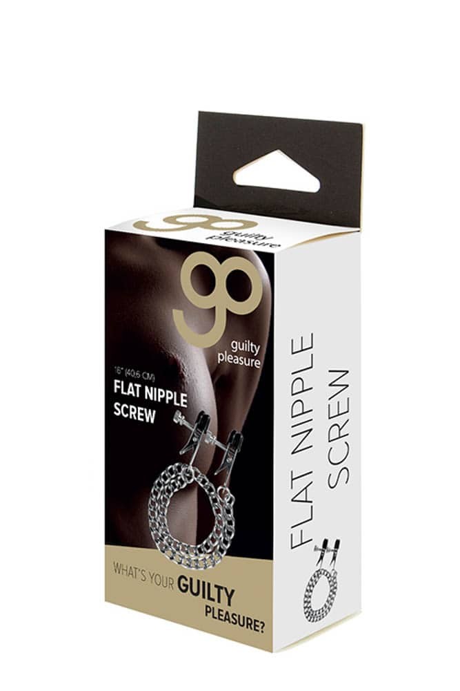 Cleme Sfarcuri BDSM Flat Nipple Screw Guilty Pleasure Argintiu 40.6 cm lungime 8719189308983 Cleme Sfarcuri BDSM Flat Nipple Screw Guilty Pleasure Argintiu 40.6 cm lungime 8719189308983