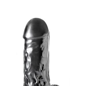 Dildo cu testicule Blush JET DESTROYER CARBON METALLIC Negru lungime 25.4 cm diametru 8.2 cm 819835024293