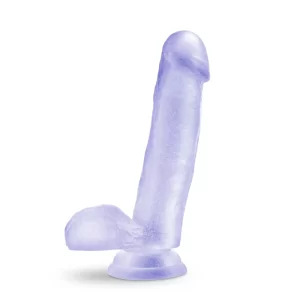 Dildo cu testicule - si ventuza Blush B Yours Sweet'n Hard 1 Purple Violet lungime 17.8 cm diametru 3.8 cm 735380164294