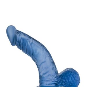 Dildo cu testicule - si ventuza Blush Glow Dicks Light Show Blue Albastru lungime 18.4 cm diametru 3.5 cm 702730682791