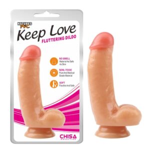 Dildo cu testicule - si ventuza Chisa Novelties Fluttering culoarea Pielii lungime 17.2 cm diametru 4.1 cm 759746123701