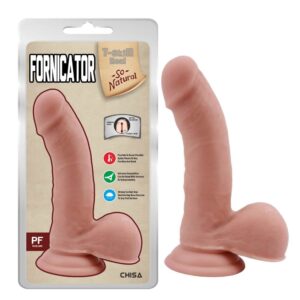 Dildo cu testicule - si ventuza Chisa Novelties Fornicator Flesh culoarea Pielii lungime 19 cm diametru 4 cm 759746727275