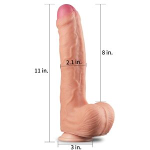 Dildo cu testicule - si ventuza Lovetoy Dual Layer Platinum Cock culoarea Pielii lungime 28 cm diametru 5.3 cm 6970260905466