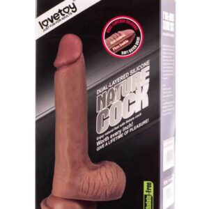 Dildo cu testicule - si ventuza Lovetoy Dual Layered culoarea Pielii lungime 20.5 cm diametru 3.6 cm 6970260905411