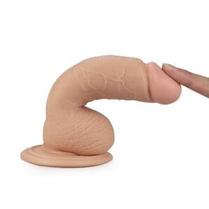 Dildo cu testicule - si ventuza Lovetoy Real Extreme culoarea Pielii lungime 18 cm diametru 3.5 cm 6970260902052