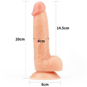 Dildo cu testicule - si ventuza Lovetoy The Ultra Soft Dude 1 culoarea Pielii lungime 20 cm diametru 4 cm 6970260907958