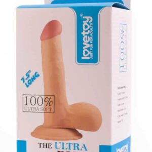Dildo cu testicule - si ventuza Lovetoy The Ultra Soft Dude culoarea Pielii lungime 19 cm diametru 3.9 cm 6970260900201