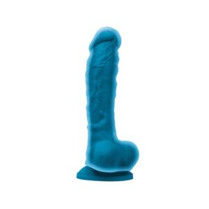 Dildo cu testicule - si ventuza NS Toys Colours Dual Density Albastru lungime 24 cm diametru 4 cm 657447100185