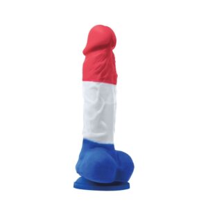 Dildo cu testicule - si ventuza NS Toys Colours Pleasures Tricolor Multicolor lungime 17.5 cm diametru 3.5 cm 657447103735