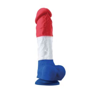 Dildo cu testicule - si ventuza NS Toys Colours Pleasures Tricolor Multicolor lungime 22.6 cm diametru 4.8 cm 657447103728