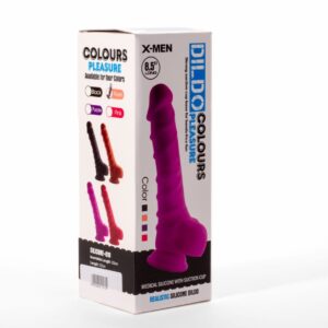 Dildo cu testicule - si ventuza X-Men Colours Pleasure 2 culoarea Pielii lungime 21.6 cm diametru 4 cm 5999560515725