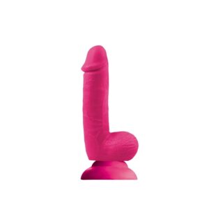 Dildo cu testicule - si ventuza X-Men Colours Softies Roz lungime 15.2 cm diametru 3.6 cm 657447095290