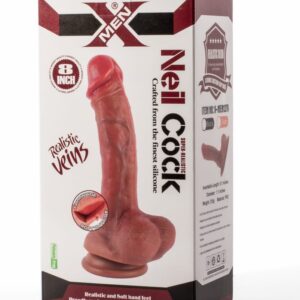 Dildo cu testicule - si ventuza X-Men Neil Cock Tan Bronz lungime 20.3 cm diametru 4 cm 5999560516104