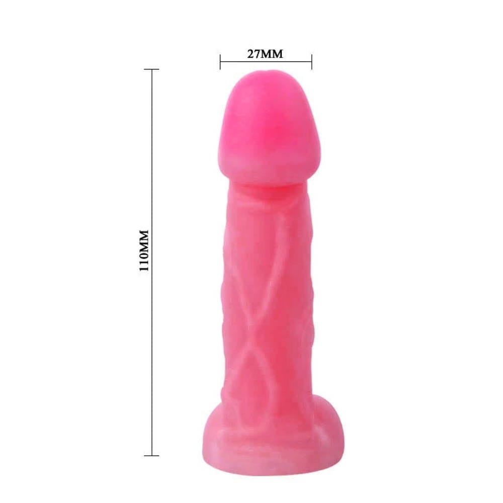 Dildo cu testicule - si ventuza - punctul G Voluptas Slick Pleasure Mini Pink culoarea Pielii lungime 11 cm diametru 2.7 cm 6959532306392