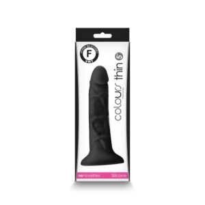 Dildo cu ventuza NS Toys Colours Pleasures Thin Negru lungime 15.8 cm diametru 4 cm 657447106736