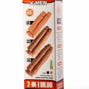 Dildo cu ventuza - dublu X-Men 2 in 1 culoarea Pielii lungime 28 cm diametru 4 - 4.5 cm 5999560516531