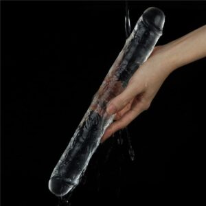 Dildo dublu Lovetoy Flawless Clear Double Transparent lungime 30 cm diametru 3.5 cm 6970260905961