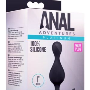 Dop Anal Anal Adventures Platinum Wave Plug Blush Negru grosime 3.3 cm lungime 11.4 cm 819835025986