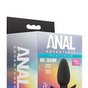 Dop Anal Anal Adventures Silicone Saddle Plug Blush Negru grosime 3.8 cm lungime 10.1 cm vibratii 819835026433