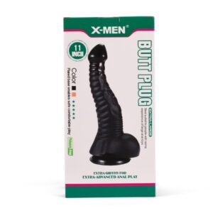 Dop Anal Butt Plug II X-Men Negru grosime 7 cm lungime 28 cm with testicle - cu ventuza 5999560517088