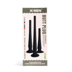 Dop Anal Butt Plug L X-Men Negru grosime 4 cm lungime 50 cm cu ventuza 5999560513523