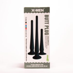 Dop Anal Butt Plug M X-Men Negru grosime 4 cm lungime 40 cm cu ventuza 5999560513530