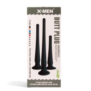 Dop Anal Butt Plug S X-Men Negru grosime 4 cm lungime 30 cm cu ventuza 5999560513547