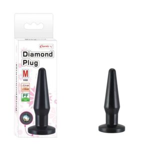 Dop Anal Charmly Diamond Plug Medium Voluptas Negru grosime 3.6 cm lungime 12.4 cm 5999560513882