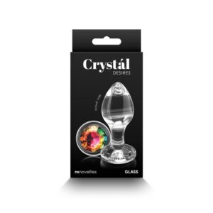 Dop Anal Crystal Desires Rainbow Gem Medium NS Toys Transparent grosime 3.4 cm lungime 8.4 cm 657447105982