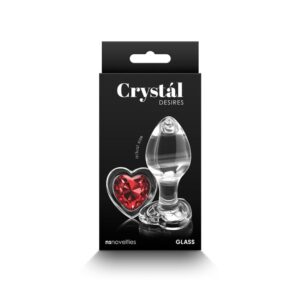 Dop Anal Crystal Desires Red Heart Medium NS Toys Rosu - Transparent grosime 3.9 cm lungime 8.4 cm 657447105906