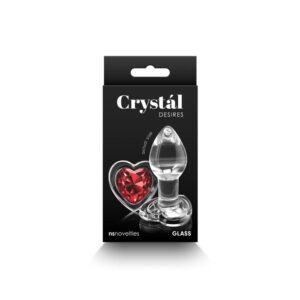 Dop Anal Crystal Desires Red Heart Small NS Toys Rosu - Transparent grosime 3.9 cm lungime 7.2 cm 657447105883