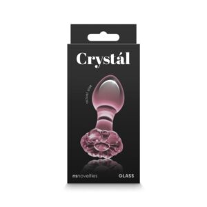 Dop Anal Crystal Flower NS Toys Roz grosime 3.9 cm lungime 8.9 cm 657447104749