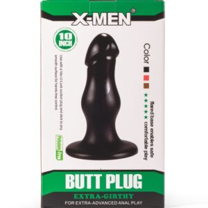 Dop Anal Extra Girthy Butt Plug II X-Men Negru grosime 7 cm lungime 22 cm cu ventuza 5999560516043