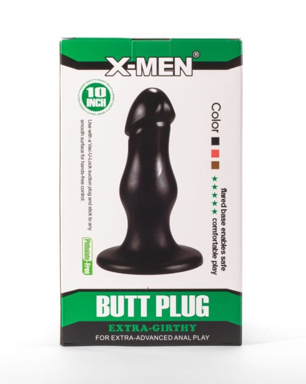 Dop Anal Extra Girthy Butt Plug II X-Men Negru grosime 7 cm lungime 22 cm cu ventuza 5999560516043