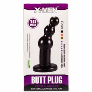 Dop Anal Extra Girthy Butt Plug X-Men Negru grosime 4 - 5 - 7 cm lungime 27 cm cu ventuza 5999560516647