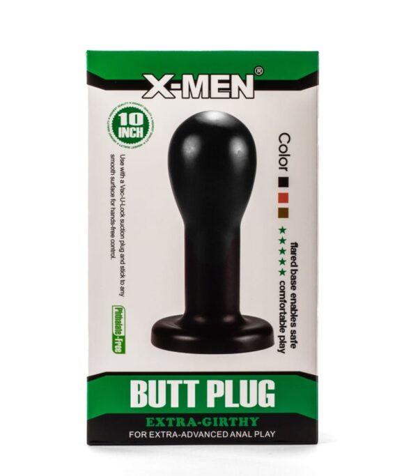 Dop Anal Extra Girthy Butt Plug X-Men Negru grosime 8 cm lungime 22.5 cm cu ventuza 5999560516159