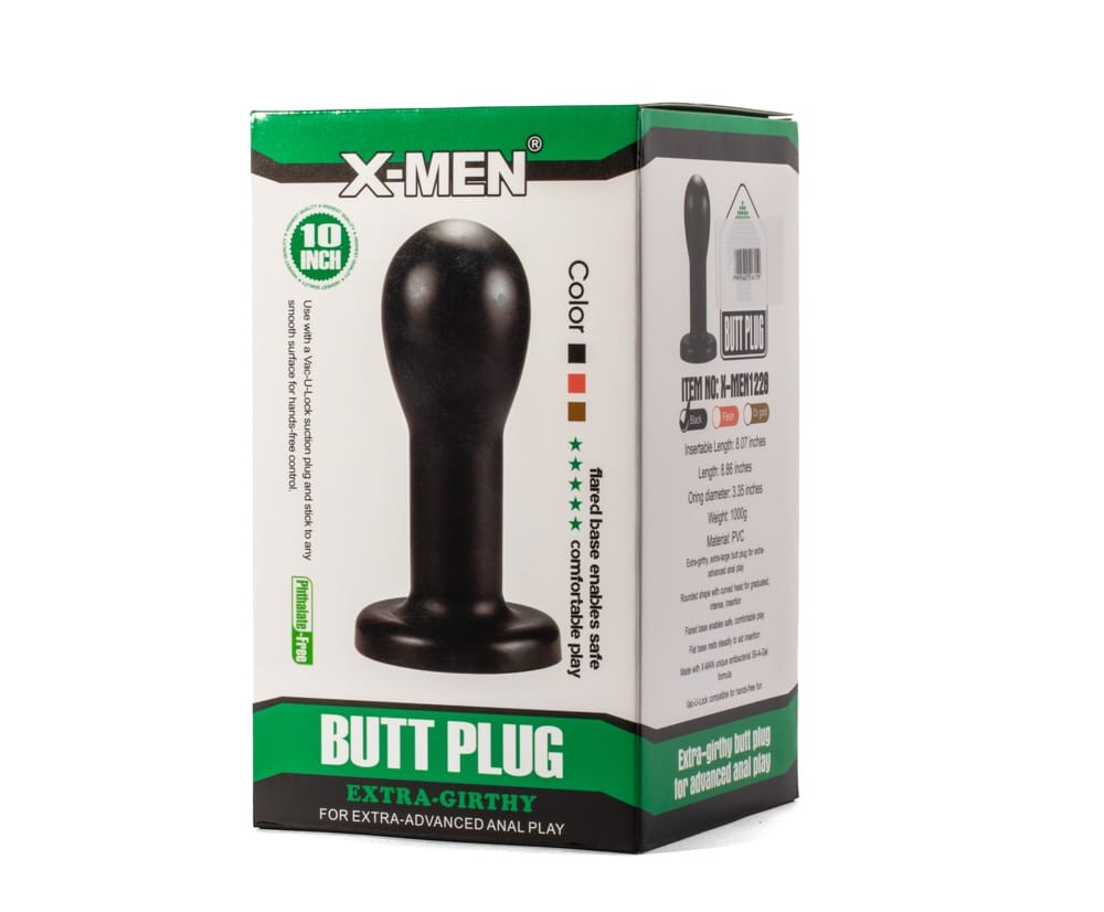 Dop Anal Extra Girthy Butt Plug X-Men Negru grosime 8 cm lungime 22.5 cm cu ventuza 5999560516159