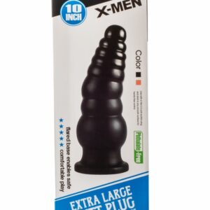 Dop Anal Extra Large Butt Plug II X-Men Negru grosime 9 cm lungime 25.4 cm cu ventuza 5999560516517