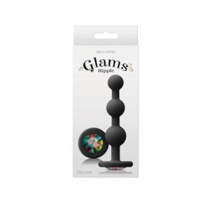 Dop Anal Glams Ripple Rainbow Gem NS Toys Negru grosime 2.6 cm lungime 11.3 cm 657447103186