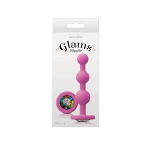 Dop Anal Glams Ripple Rainbow Gem NS Toys Roz grosime 1.8 cm lungime 11.3 cm 657447103193