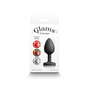 Dop Anal Glams Xchange Round Small NS Toys Negru - Rosu - Transparent - Multicolor grosime 3 cm lungime 7 cm 657447106019