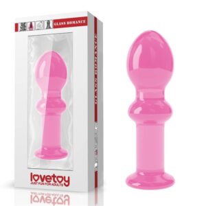 Dop Anal Glass Romance Lovetoy Roz grosime 3.3 cm lungime 11.5 cm 6970260903059