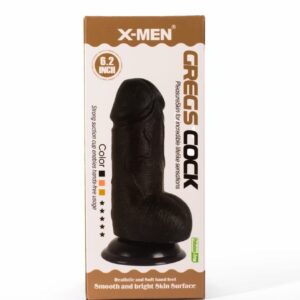 Dop Anal Greg's Cock X-Men Negru grosime 5 cm lungime 15.7 cm with testicle - cu ventuza 5999560515480