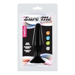 Dop Anal LURE ME Silicone Anal Plug L Lovetoy Negru grosime 3 cm lungime 12.5 cm cu ventuza 6970260901505