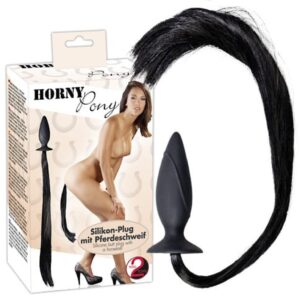 Dop Anal Pony Whip Plug You2Toys Negru grosime 4 cm lungime 12.5 cm 4024144524020