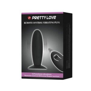 Dop Anal Remote Control Vibrating Plug Pretty Love Negru grosime 3.3 cm lungime 11 cm cu ventuza - telecomanda - vibratii 6959532318210